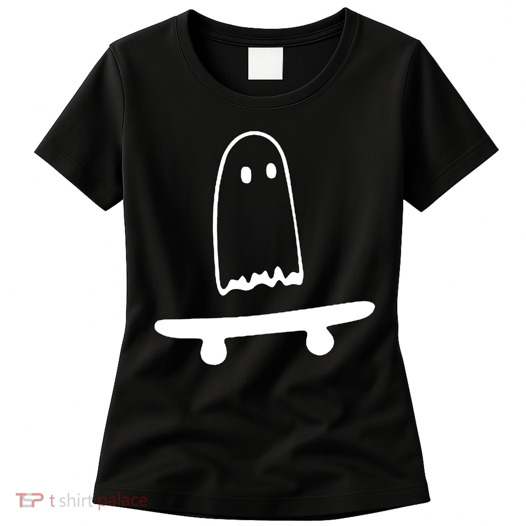 Cute Ghost Skateboard Funny Women's T-Shirt