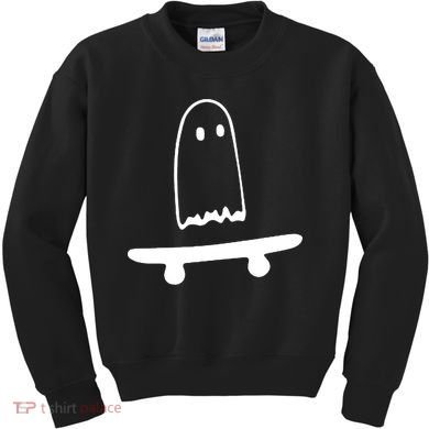 Cute Ghost Skateboard Funny Kids Sweatshirt