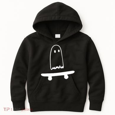 Cute Ghost Skateboard Funny Kids Hoodie