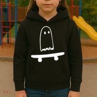 Cute Ghost Skateboard Funny Kids Hoodie thumb 3