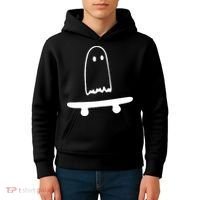 Cute Ghost Skateboard Funny Kids Hoodie thumb 4