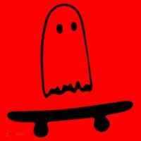 Cute Ghost Skateboard Funny Santa Hat thumb 1