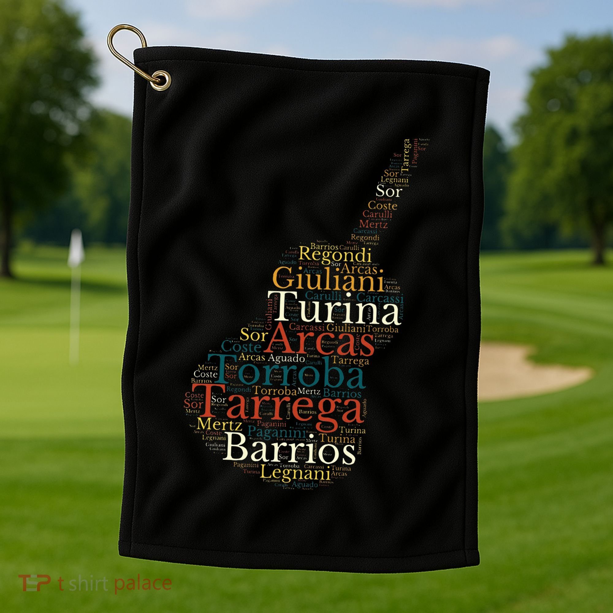 Classical Guitar Spanish Guitar Golf Towel