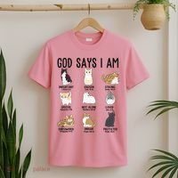 Cat God Says I Am Cute Jesus Women N Girl Christian T-Shirt thumb 2