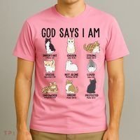 Cat God Says I Am Cute Jesus Women N Girl Christian T-Shirt thumb 3