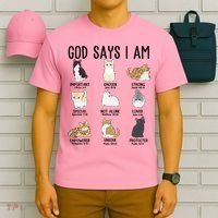 Cat God Says I Am Cute Jesus Women N Girl Christian T-Shirt thumb 6