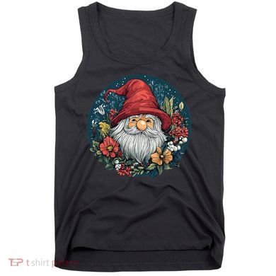 Charming Gnome Surrounded By Colorful Blooms Tank Top