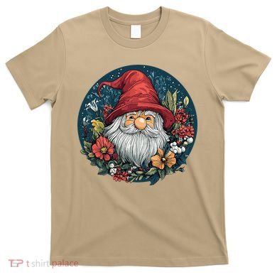 Charming Gnome Surrounded By Colorful Blooms T-Shirt