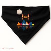 Cool Geometric SciFi Wilderness USA-Made Doggie Bandana thumb 0