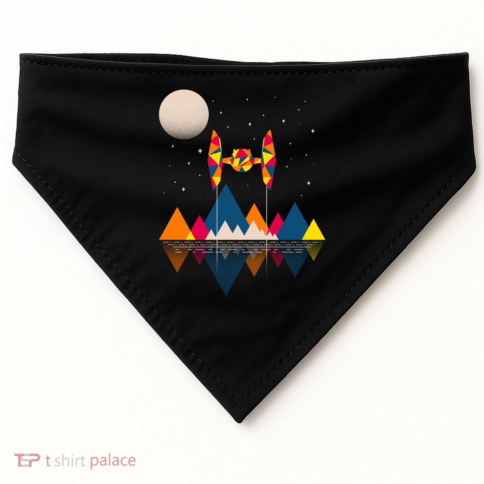 Cool Geometric SciFi Wilderness USA-Made Doggie Bandana