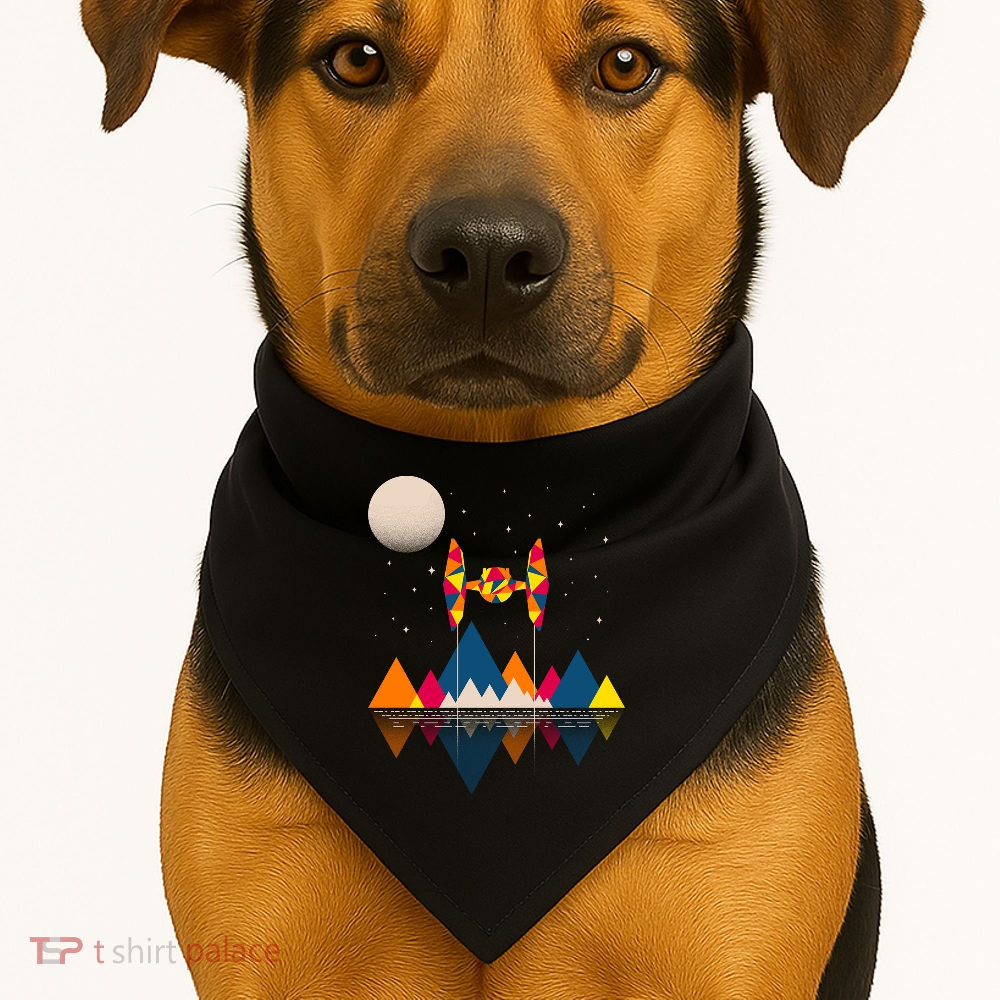Cool Geometric SciFi Wilderness USA-Made Doggie Bandana