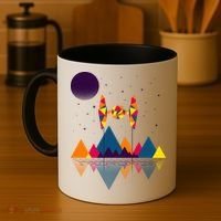 Cool Geometric SciFi Wilderness Coffee Mug thumb 4