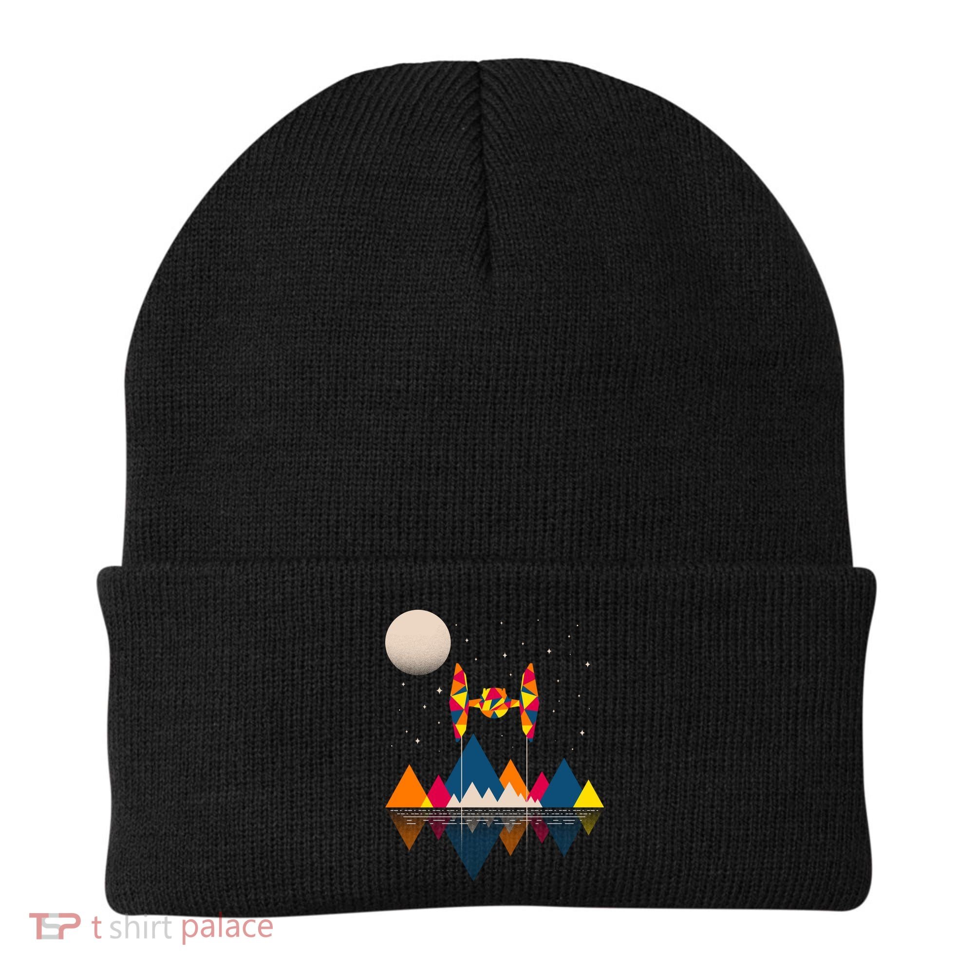Cool Geometric SciFi Wilderness Beanie