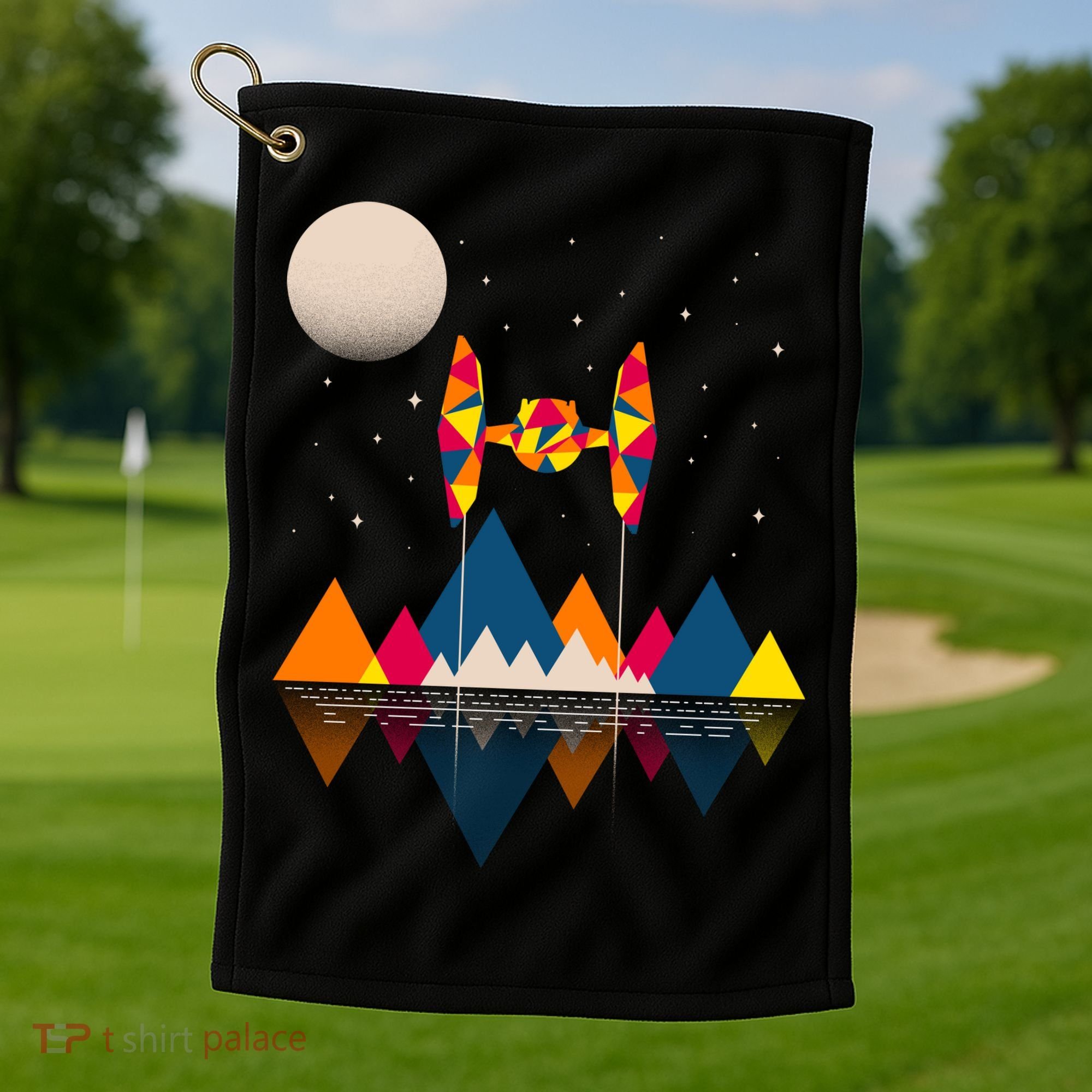 Cool Geometric SciFi Wilderness Golf Towel
