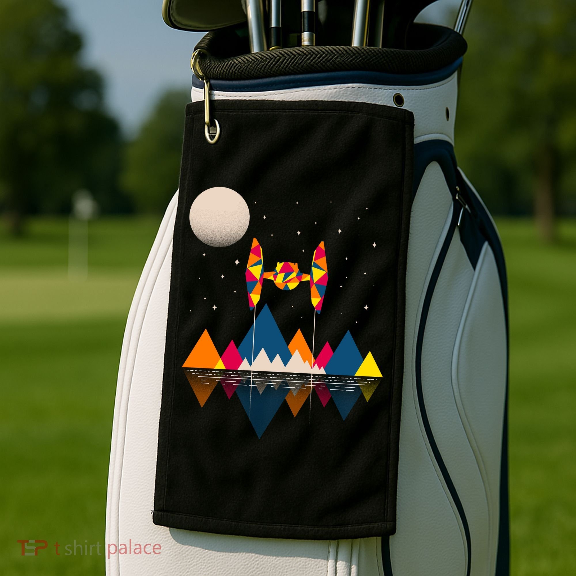 Cool Geometric SciFi Wilderness Golf Towel