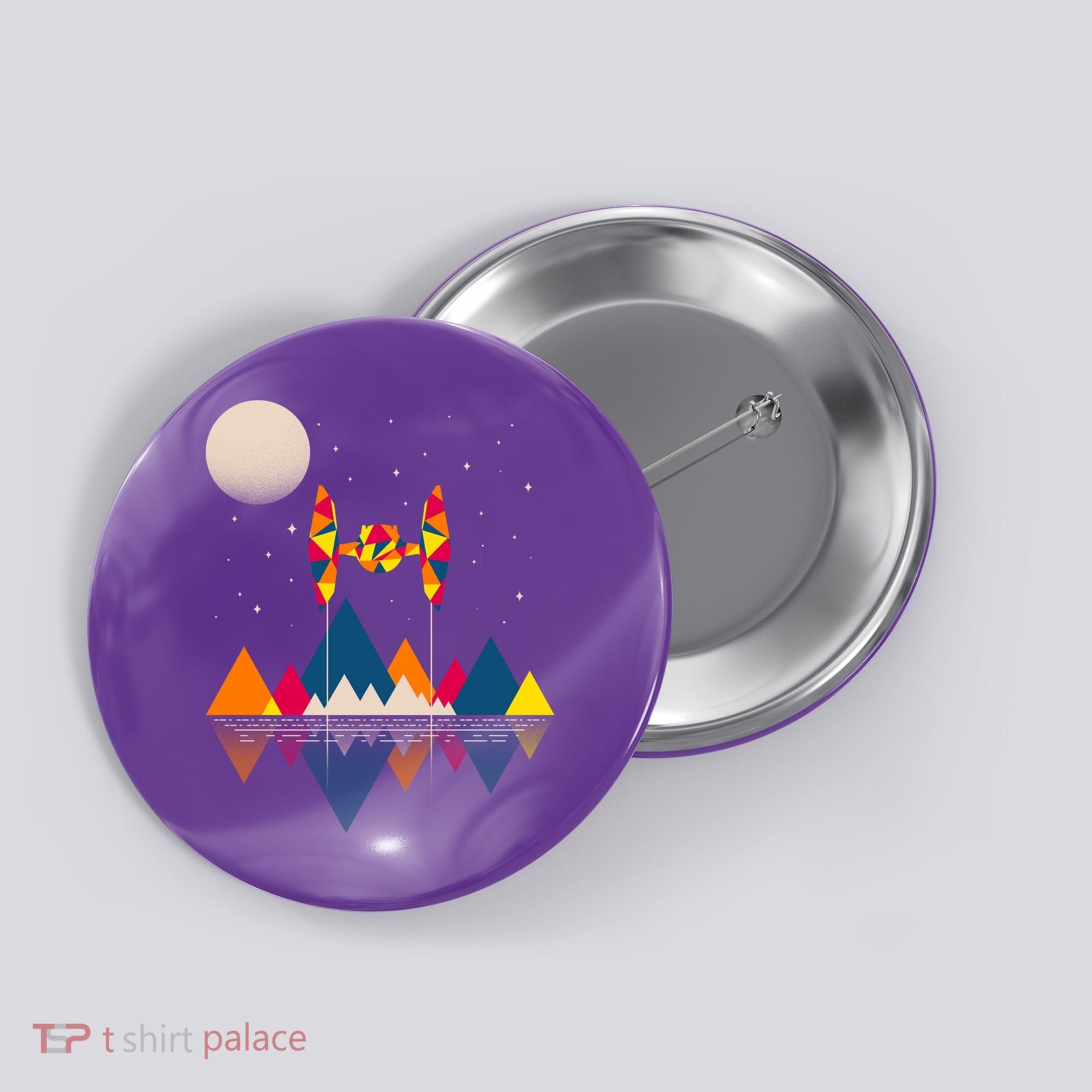Cool Geometric SciFi Wilderness Button