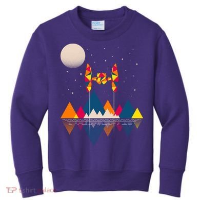 Cool Geometric SciFi Wilderness Kids Sweatshirt