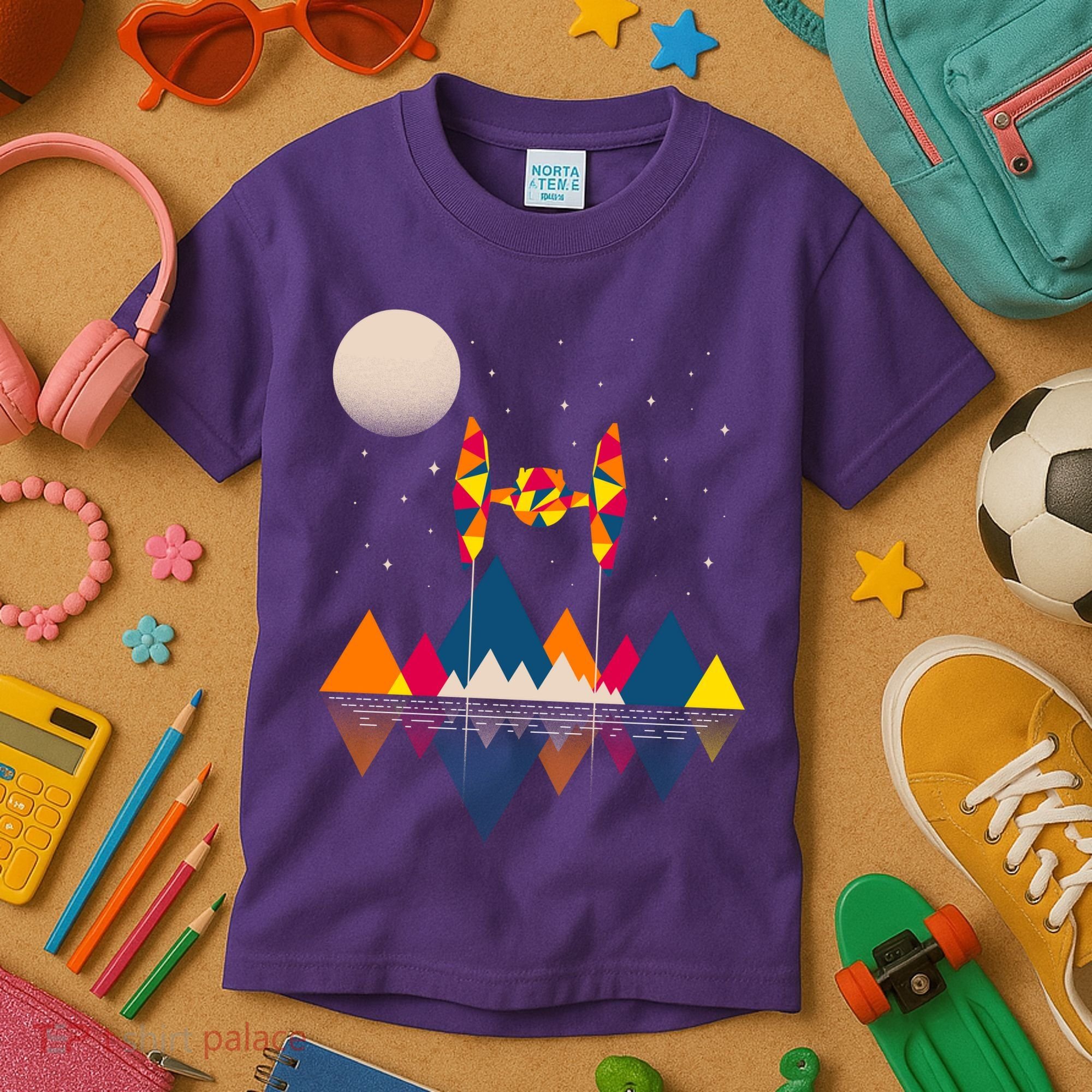 Cool Geometric SciFi Wilderness Kids T-Shirt
