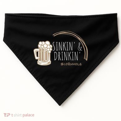 Cornhole Gift Sinkin & Drinkin USA-Made Doggie Bandana