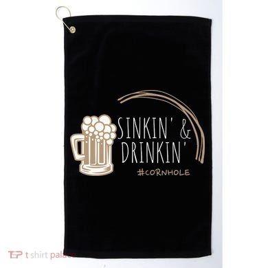 Cornhole Gift Sinkin & Drinkin Golf Towel