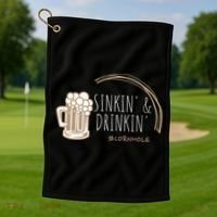 Cornhole Gift Sinkin & Drinkin Golf Towel thumb 1