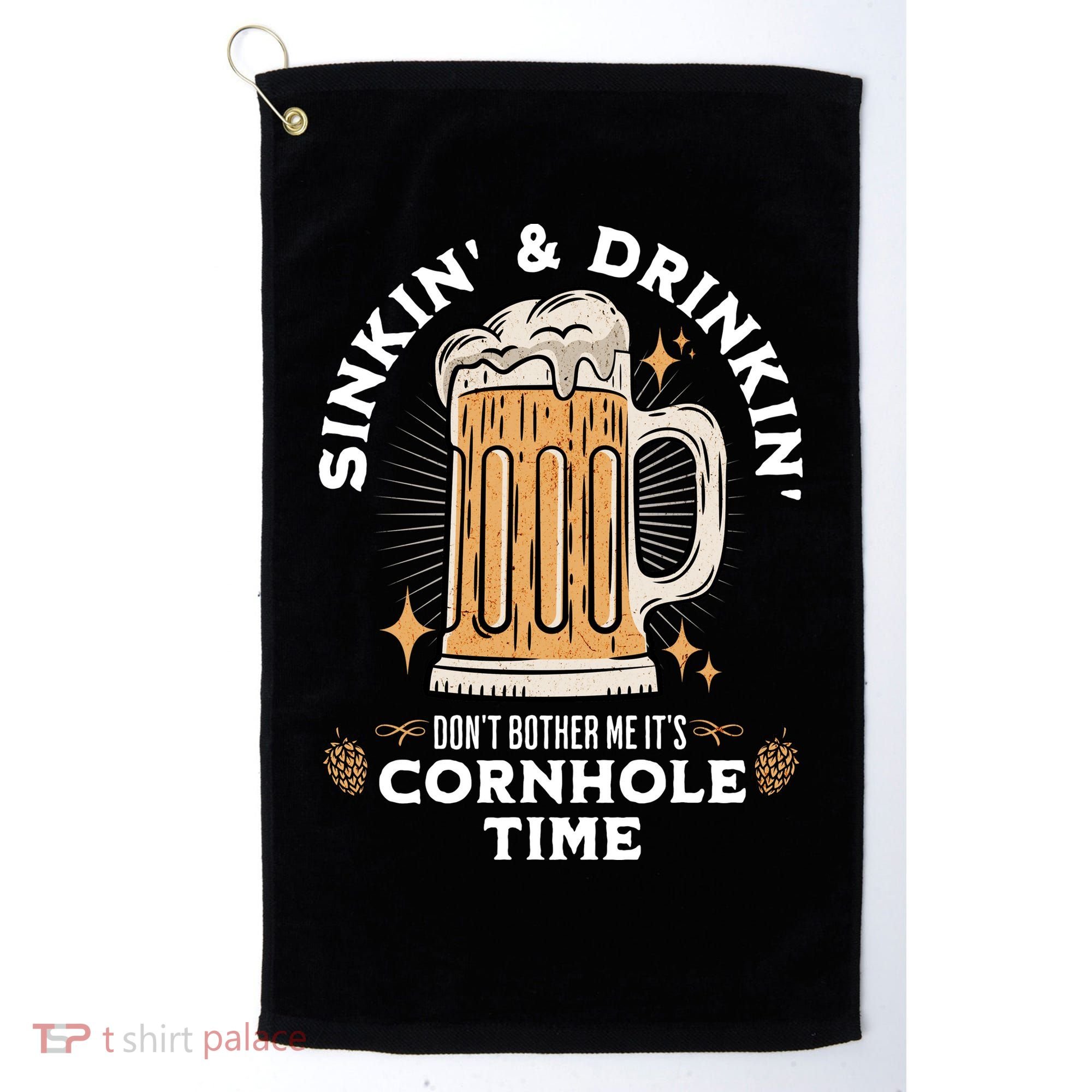 Cornhole Gift Sinkin & Drinkin Golf Towel