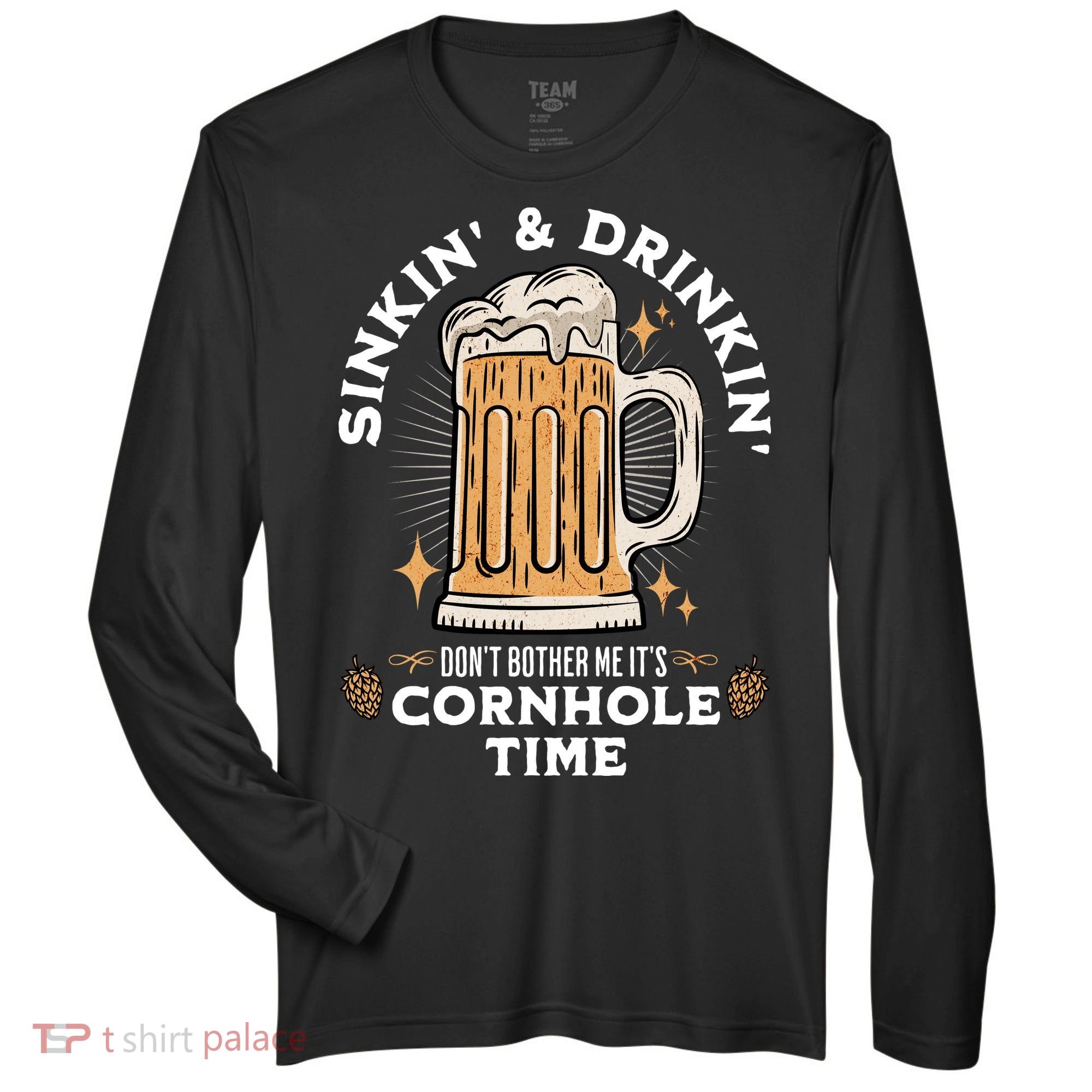Cornhole Gift Sinkin & Drinkin Zone Performance Long-Sleeve T-Shirt