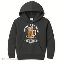 Cornhole Gift Sinkin & Drinkin Kids Hoodie thumb 0