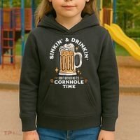 Cornhole Gift Sinkin & Drinkin Kids Hoodie thumb 3