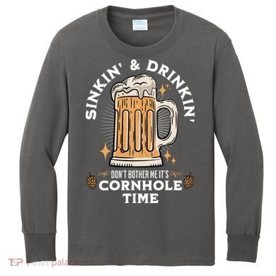 Cornhole Gift Sinkin & Drinkin Kids Long Sleeve Shirt