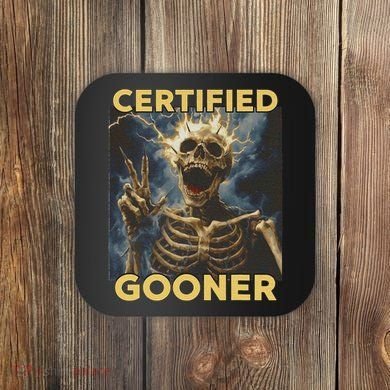 Certified Gooner Skeleton Vintage Funny Coaster