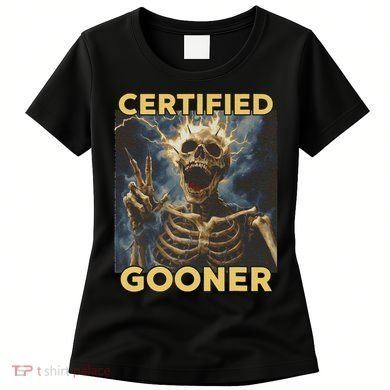 Certified Gooner Skeleton Vintage Funny Women's T-Shirt