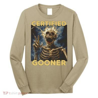 Certified Gooner Skeleton Vintage Funny Long Sleeve Shirt