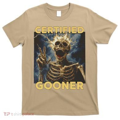 Certified Gooner Skeleton Vintage Funny T-Shirt