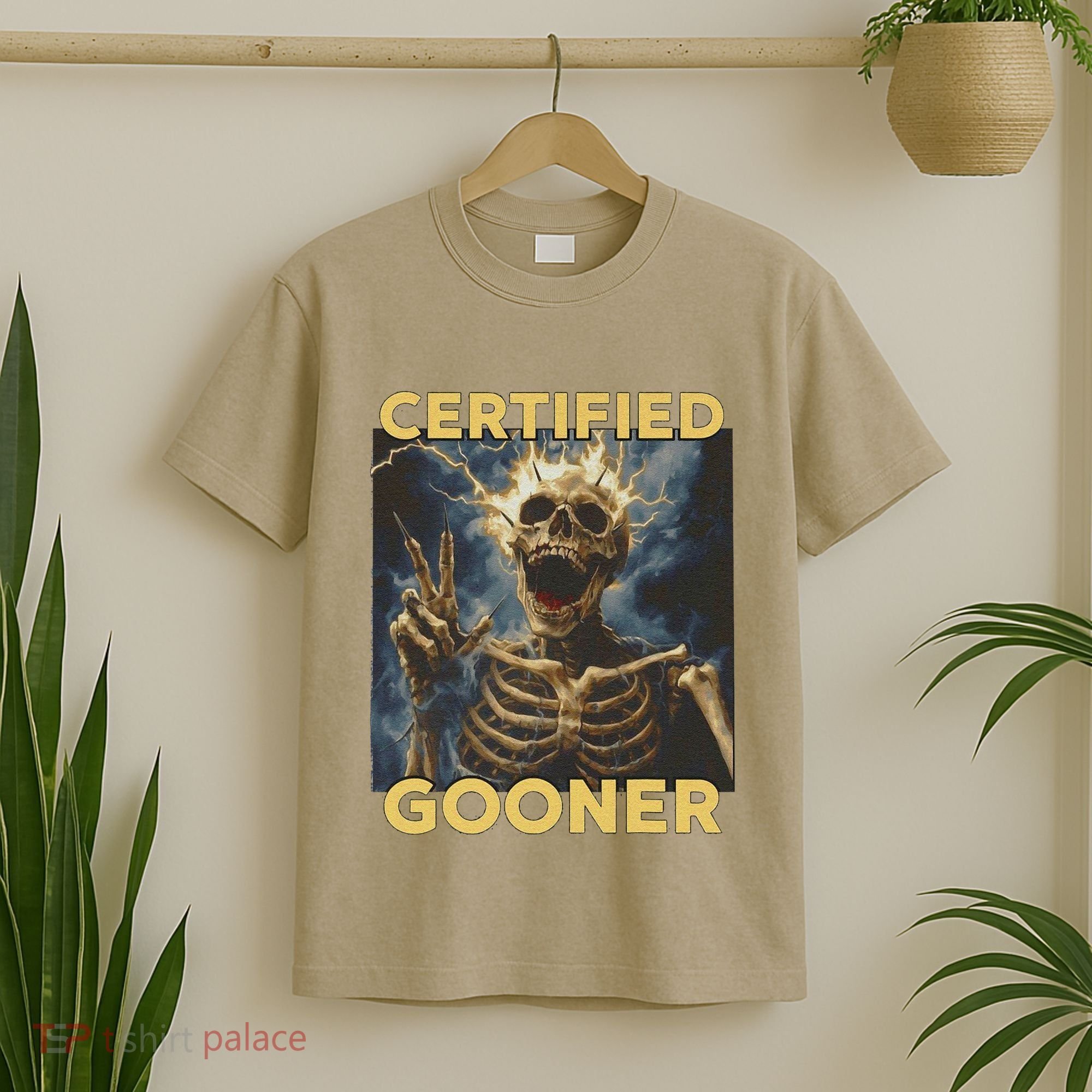 Certified Gooner Skeleton Vintage Funny T-Shirt