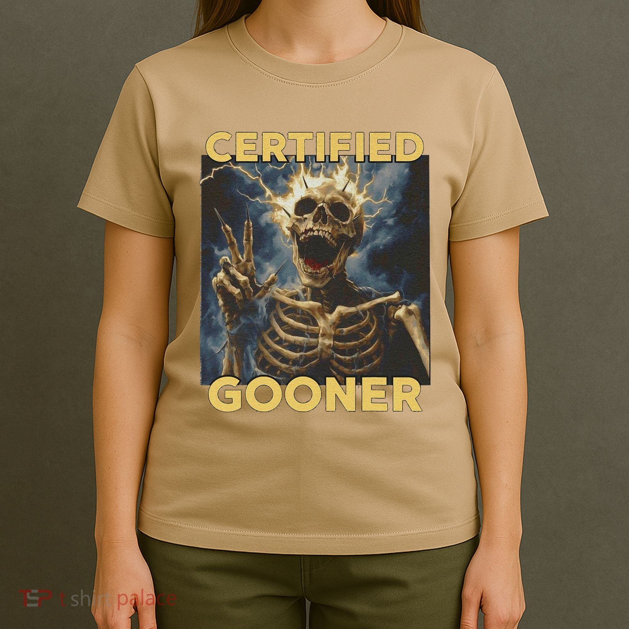 Certified Gooner Skeleton Vintage Funny T-Shirt