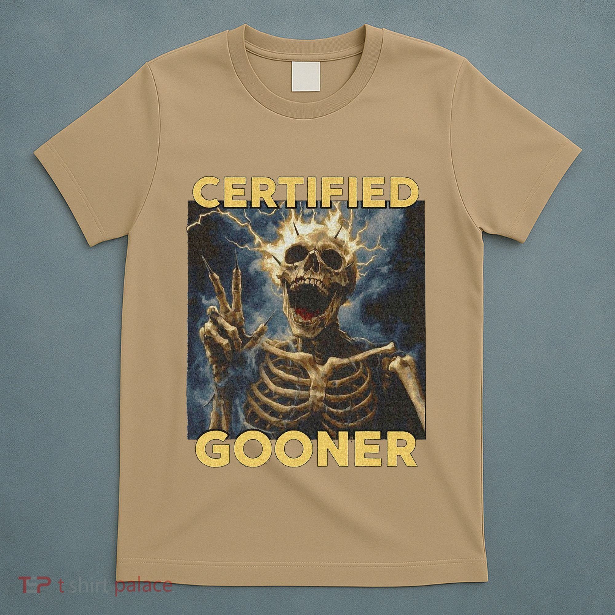 Certified Gooner Skeleton Vintage Funny T-Shirt