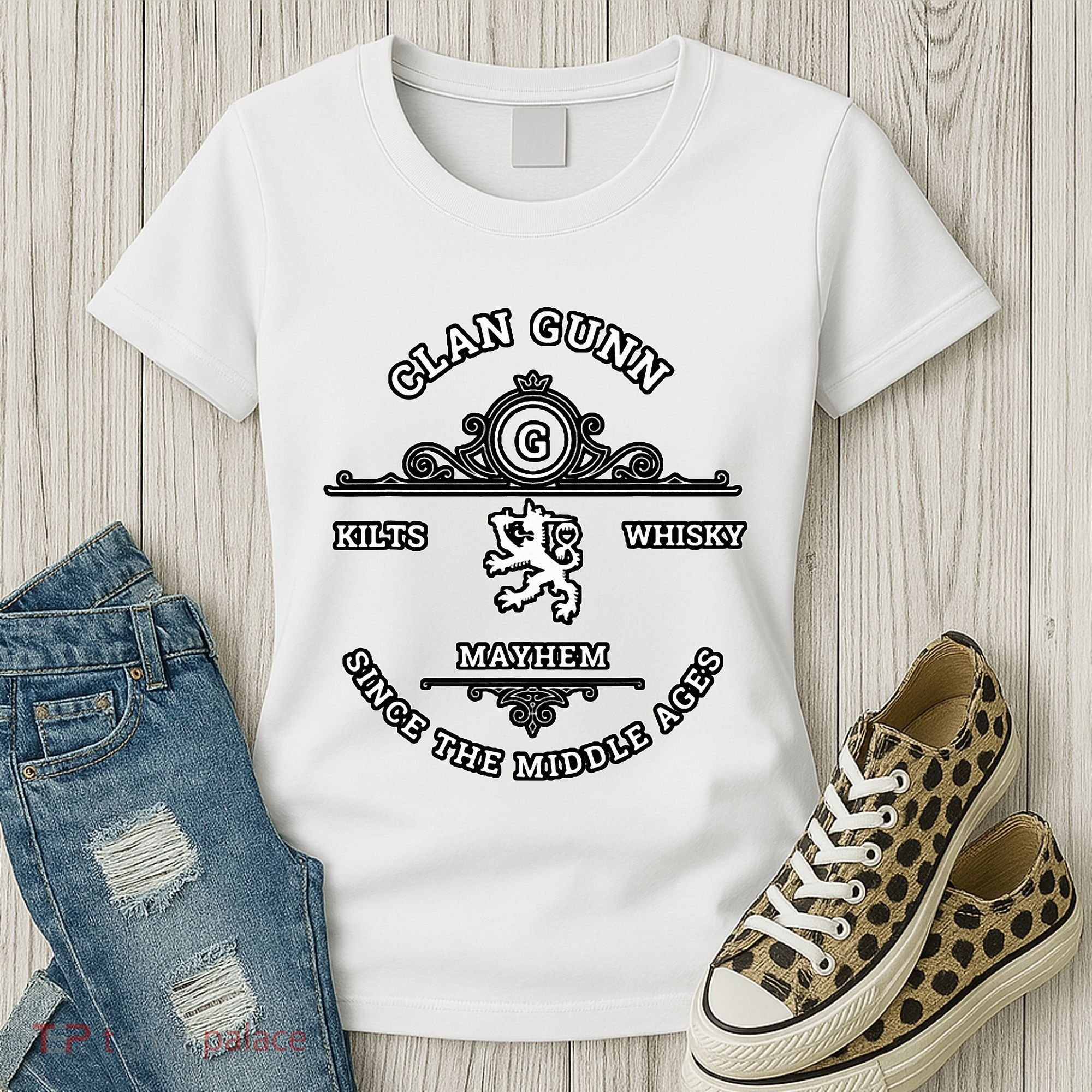 Clan Gunn Scottish Kilt Highland Games Women's T-Shirt