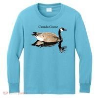Canada Goose Swimming Gift Waterfowl Lover Kids Long Sleeve Shirt thumb 0