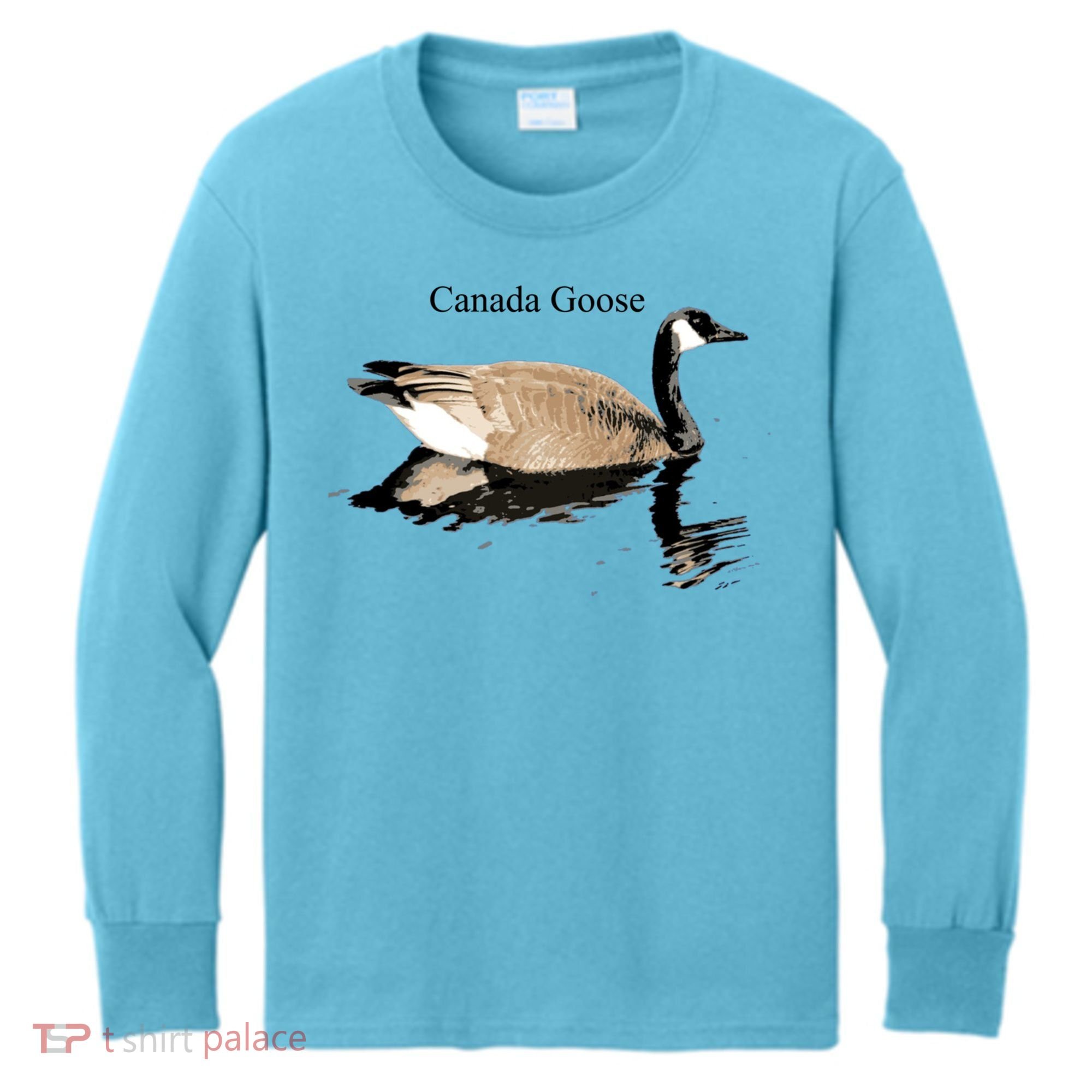 Canada Goose Swimming Gift Waterfowl Lover Kids Long Sleeve Shirt