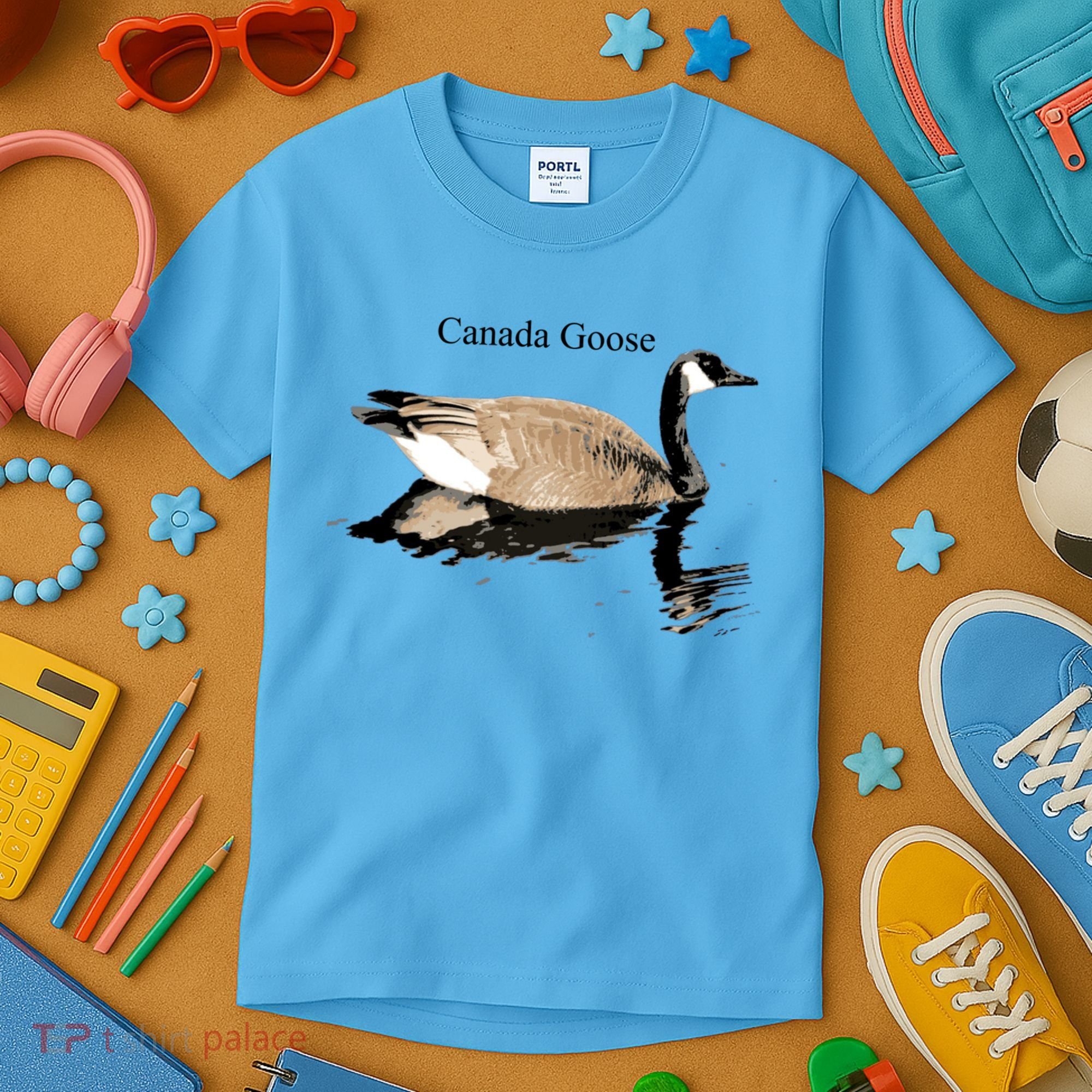 Canada Goose Swimming Gift Waterfowl Lover Kids T-Shirt