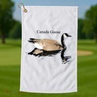 Canada Goose Swimming Gift Waterfowl Lover Golf Towel thumb 1