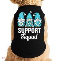 Cute Gnomes Support Squad Survivor Cervical Cancer Awareness Doggie Tank thumb 0