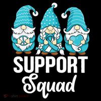 Cute Gnomes Support Squad Survivor Cervical Cancer Awareness USA-Made Doggie Bandana thumb 2