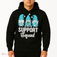 Cute Gnomes Support Squad Survivor Cervical Cancer Awareness Hoodie thumb 2