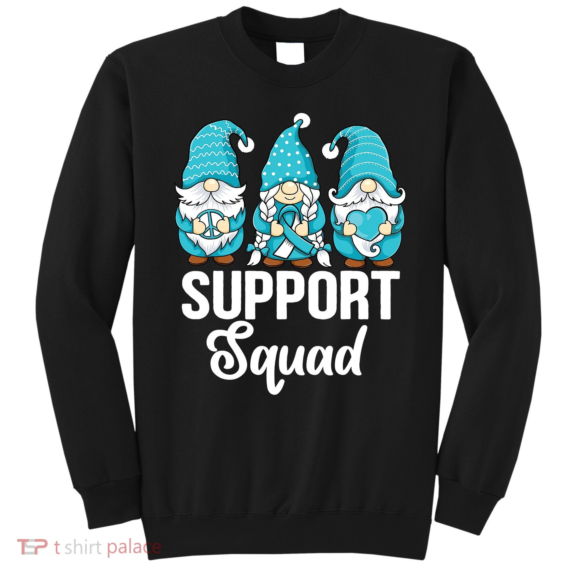 Cute Gnomes Support Squad Survivor Cervical Cancer Awareness Sweatshirt
