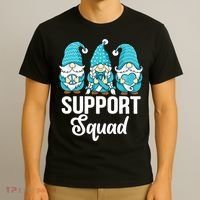 Cute Gnomes Support Squad Survivor Cervical Cancer Awareness T-Shirt thumb 3