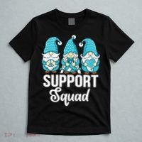 Cute Gnomes Support Squad Survivor Cervical Cancer Awareness T-Shirt thumb 5