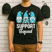 Cute Gnomes Support Squad Survivor Cervical Cancer Awareness T-Shirt thumb 6