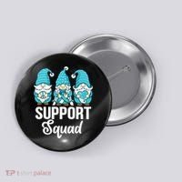 Cute Gnomes Support Squad Survivor Cervical Cancer Awareness Button thumb 0